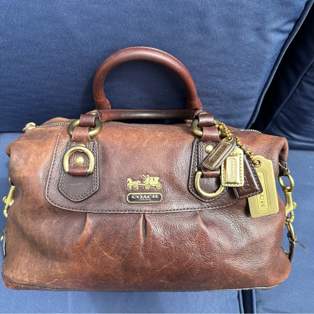 Vintage Coach Brown Leather Bag